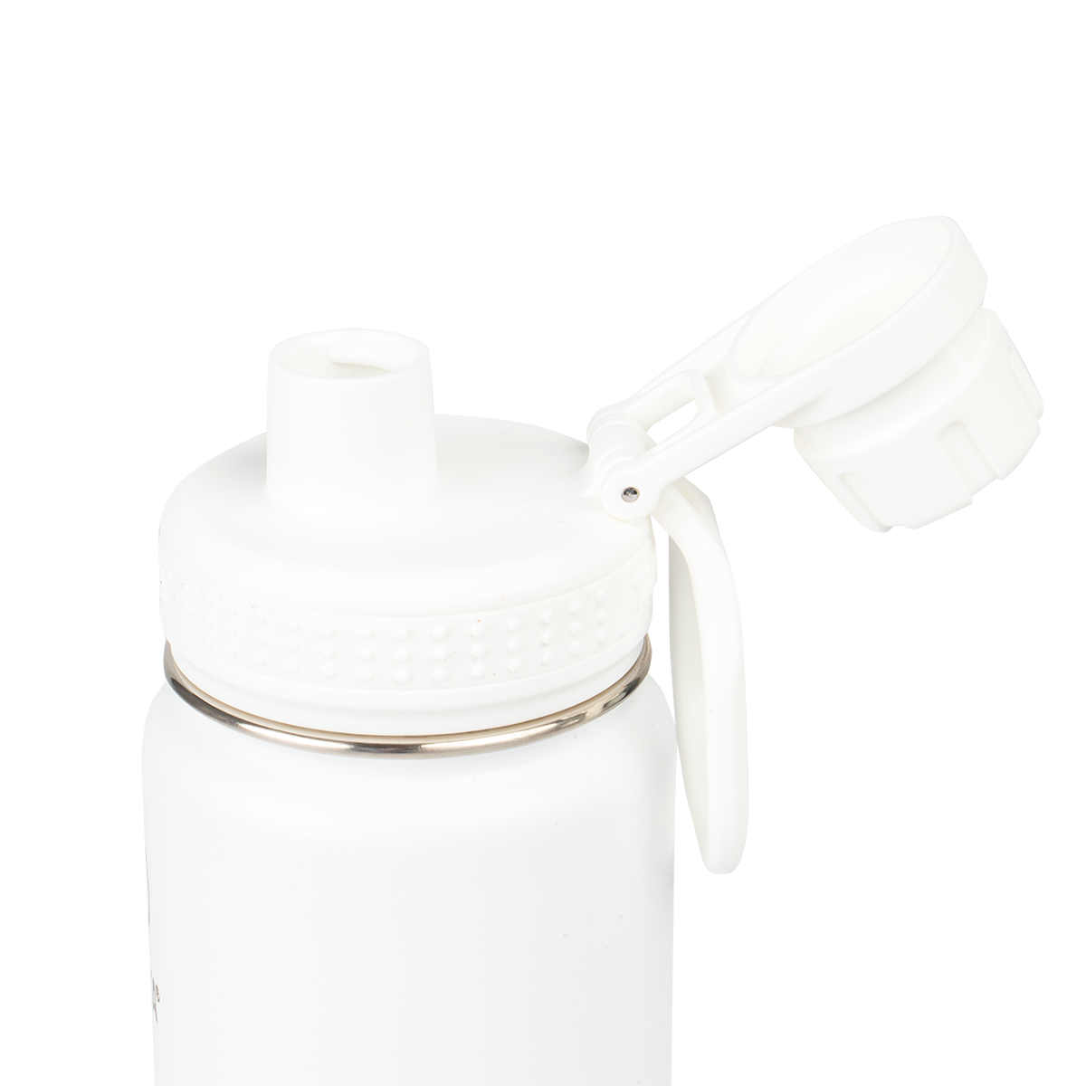 GrandTies 32 oz. Ivory White Travel Water Bottle - Wide Mouth Vacuum Insulated Water Bottle with 2-Style Lids